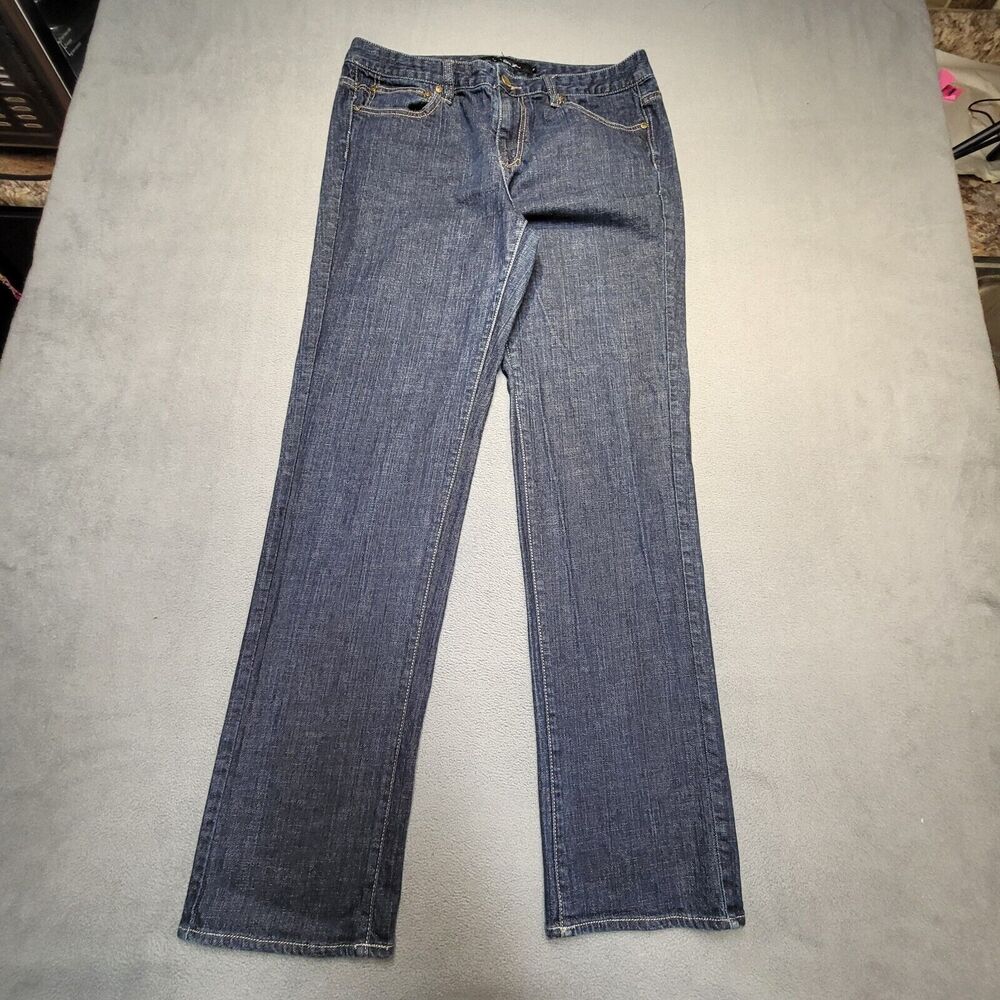 Calvin Klein Jeans Womens 12 Blue High Rise Skinny Leg Distressed Stretch Denim